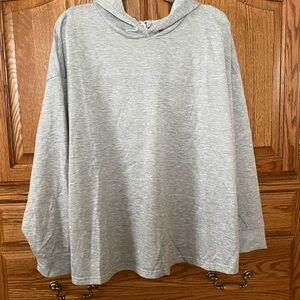 Hooded Sweatshirt with lace detail in grey